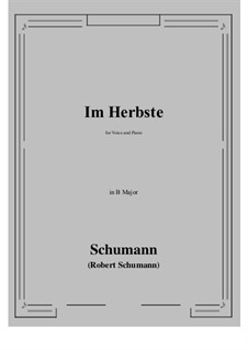 Im Herbste: B Major by Robert Schumann