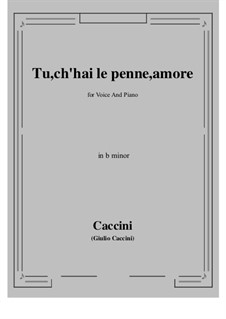 Tu, ch'hai le penne, Amore: B minor by Giulio Caccini