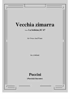 Vecchia zimarra: E minor by Giacomo Puccini