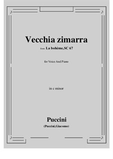 Vecchia zimarra: C minor by Giacomo Puccini