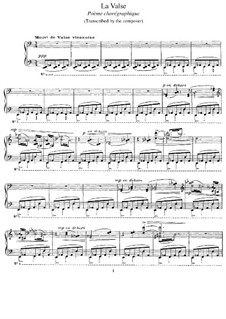 La valse. Choreographic Poem for Orchestra, M.72: Version for piano by Maurice Ravel