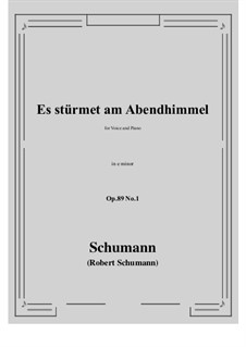 Six Songs, Op.89: No.1 Es stürmet am Abendhimmel (e minor) by Robert Schumann