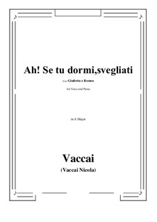 Giulietta e Romeo: Ah! Se tu dormi, svegliati (A Major) by Nicola Vaccai