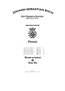 Complete set, BWV 812-817: For piano by Johann Sebastian Bach