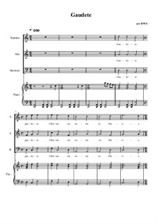 Gaudete: For 3 voices (with or without accompaniment) by folklore