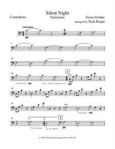 Variations: For full orchestra – Contrabass part by Franz Xaver Gruber