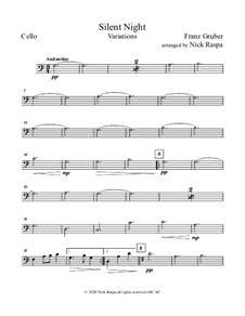 Variations: For full orchestra – Cello part by Franz Xaver Gruber