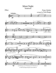 Variations: For full orchestra – Oboe part by Franz Xaver Gruber