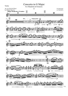 Mandolin Concerto in G Major: Movement 1, version for mandolin and piano by Johann Nepomuk Hummel