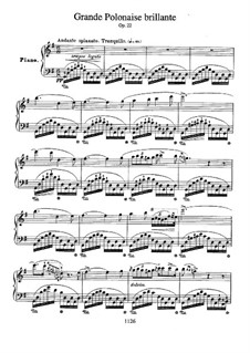 Andante spianato and Grand Brilliant Polonaise, Op.22: For piano by Frédéric Chopin