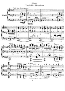 D'un cahier d'esquisses, L.99: For piano by Claude Debussy