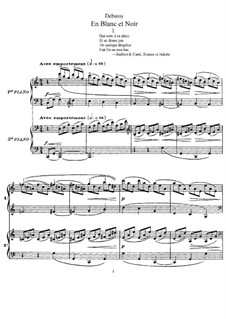 En blanc et noir (In Black and White), L.134: For two pianos four hands by Claude Debussy