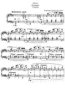 Estampes, L.100: For piano by Claude Debussy