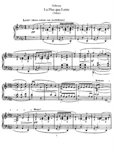 La plus que lente, L.121: For piano by Claude Debussy