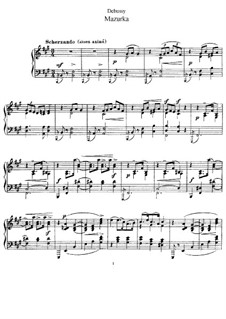 Mazurka in F Sharp Minor, L.67: For piano by Claude Debussy