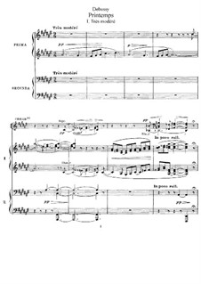 Printemps: For two pianos four hands by Claude Debussy