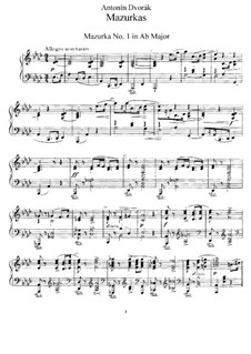 Six Mazurkas, B.111 Op.56: Complete set by Antonín Dvořák