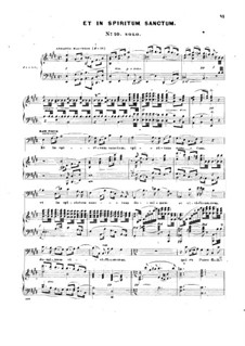 Mass in D Major, Op.10: No.10-12, for soloists, choir and piano by John Knowles Paine