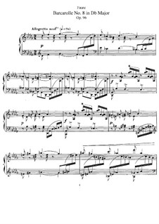 Barcarolle No.8 in D Flat Major, Op.96: For piano by Gabriel Fauré