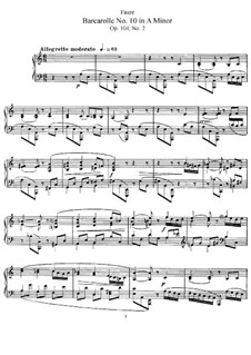 Barcarolle No.10 in A Minor, Op.104 No.2: For piano by Gabriel Fauré