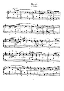 Gavotte in G Minor: For piano by Johann Sebastian Bach