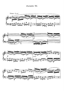 Prelude and Fugue No.11 in F Major, BWV 856: For piano by Johann Sebastian Bach