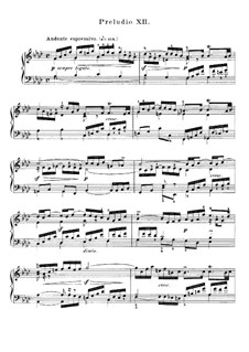 Prelude and Fugue No.12 in F Minor, BWV 857: For piano by Johann Sebastian Bach