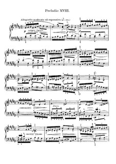 Prelude and Fugue No.18 in G Sharp Minor, BWV 863: For piano by Johann Sebastian Bach