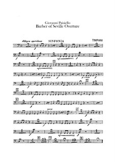 The Barber of Seville, R 1.64: Overture – timpani parts by Giovanni Paisiello