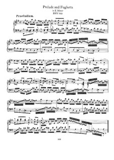 бах прелюдия ми минор ноты