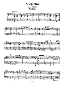 Allegretto in C Minor, WoO 53: For piano by Ludwig van Beethoven