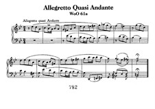 Allegretto Quasi Andante, WoO 61a: For piano by Ludwig van Beethoven