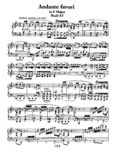 Andante Favori, WoO 57: For piano by Ludwig van Beethoven