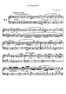 Six Bagatelles for Piano, Op.126: Complete set by Ludwig van Beethoven