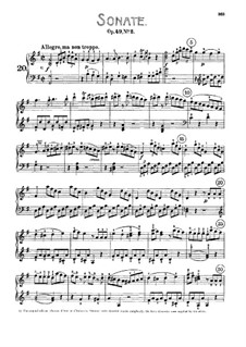 Sonata for Piano No.20, Op.49 No.2: For a single performer by Ludwig van Beethoven