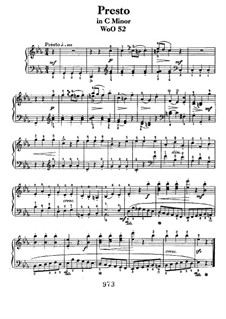 Presto in C Minor, WoO 52: For piano by Ludwig van Beethoven