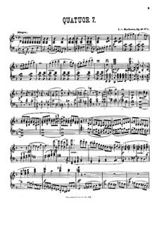 String Quartet No.7 in F Major, Op.59 No.1: Version for piano by Ludwig van Beethoven