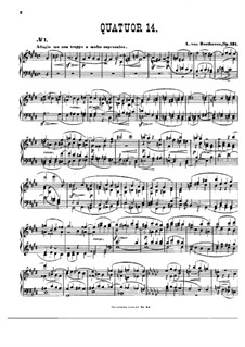 String Quartet No.14 in C Sharp Minor, Op.131: Version for piano by Ludwig van Beethoven