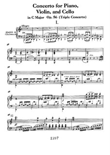 Concerto for Violin, Cello, Piano and Orchestra , Op.56: Version for two pianos four hands by Ludwig van Beethoven