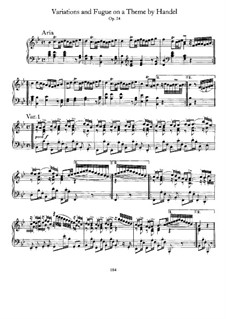 Variations and Fugue on a Theme by Handel, Op.24: For piano by Johannes Brahms