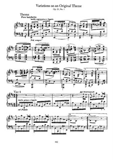 Variations on Original Theme, Op.21 No.1: For piano by Johannes Brahms