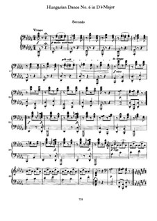 Dance No.6 in D Flat Major: First part, Second part by Johannes Brahms