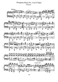 Dance No.10 in E Major: First part, Second part by Johannes Brahms