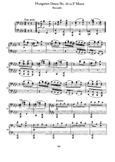 Dance No.16 in F Minor: First part, Second part by Johannes Brahms