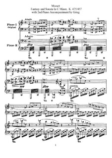 Fantasia No.4 in C Minor and Sonata No.14 in C Minor, K.475, 457: For two pianos four hands by Wolfgang Amadeus Mozart