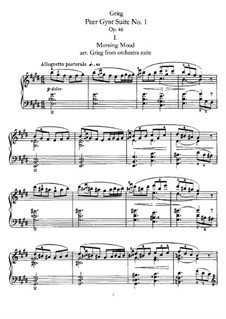 Suite No.1, Op.46: For piano by Edvard Grieg