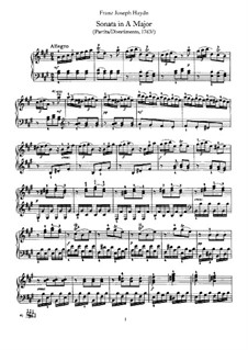 Sonata for Piano No.8 in A Major, Hob.XVI/5: For a single performer by Joseph Haydn