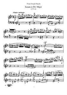 Sonata for Piano No.20 in B Flat Major, Hob.XVI/18: For a single performer by Joseph Haydn