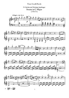 Sonata for Piano No.48 in C Major, Hob.XVI/35: For a single performer by Joseph Haydn