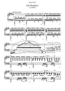 The Wanderer, D.493 Op.4 No.1: For piano by Franz Schubert